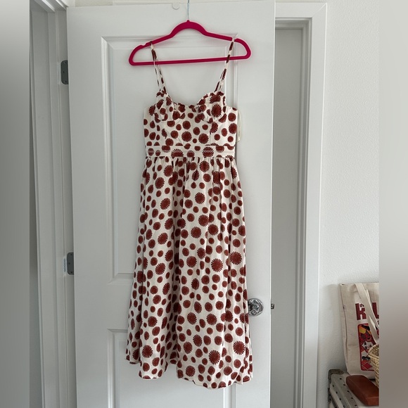 NWOT Agua by Agua Bendita Acacia Erizos Linen Midi Bustier Dress Starburst - Picture 3 of 6